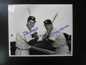 Mickey Mantle Stan Musial Autograph Signed 8 X 10 Photo New York Yankees PSA - Picture 1 of 2
