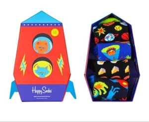 HAPPY SOCKS Kids' Space Rocket 4 Pairs Socks Gift Set Size 2-3 Years NWB - Picture 1 of 2