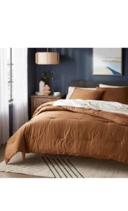 Twin/twin Washed Cotton SateenComforter and Sham Set Dapper Brown - Threshold*: - Picture 1 of 4
