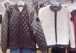 Calvin Klein Performance Reversible Quilted Bomber Jacket Blk Women’s Medium NWT - Picture 1 of 4