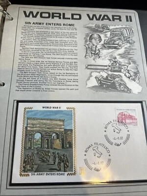 World War 2 Zaso Silk Cachet FDC 5th Army Enters Rome 1982 - Image 1 of 3