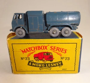 Refuelle de presión Matchbox RW 73A azul gris molde tardío en caja "B" - Imagen 1 de 11