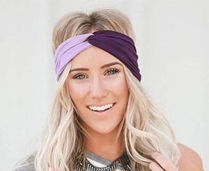 Fascia per capelli donna moda elastica yoga sport intrecciata multicolore - Foto 1 di 29