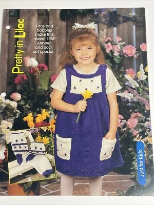 Pretty in Lilac Childs Sweater & Socks Knitting Pattern House of White Birches - Image 1 of 4