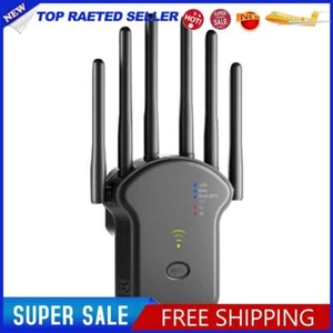 300Mbps/1200Mbps WiFi Extender Dual-Band 2.4G 5G for Home (EU Black 300Mbps) - Afbeelding 1 van 12
