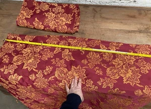 HAND MADE STIFF BROCADE UNLINED DRAPES 77" W X 85" L - Picture 1 of 11