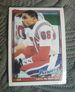 1991 Topps Football Card #623 de Greg McMurtry - New England Patriots - Imagen 1 de 2