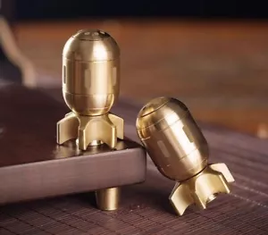 Brass Finger Spinner Hand Fidget Toy Pocket Desk Roler Spinning Top Haptic Toys - Picture 1 of 16