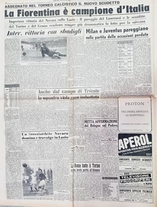 CORRIERE D'INFORMAZIONE 7 MAGGIO 1956 FIORENTINA VINCE SCUDETTO CAMPIONI ITALIA - Foto 1 di 2