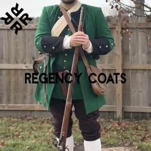 Handmade Green Wool US Marine Corps Jacket, colonial militia Historical Jacket - Picture 1 of 6