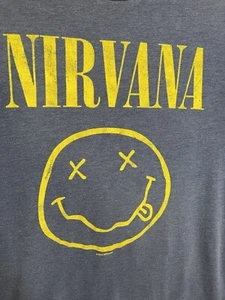 Nirvana Blue & Yellow Nevermind Smiley Face Tongue Out Size Adult Size 2XL - Picture 1 of 6