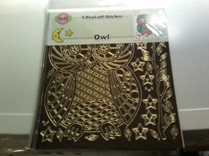 PEEL OFF STICKER OWL FOR SCRAPBOOKING NEW 9X8 INCH - Picture 1 of 2