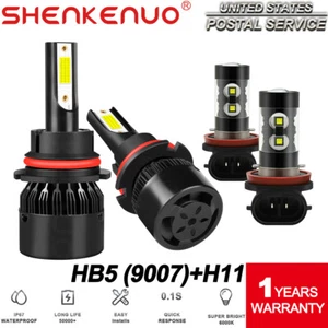 For Chevrolet Equinox 2005-2009 - 4X LED Headlight Hi/Lo Beam + Fog Light Bulbs - Picture 1 of 10