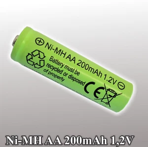 Akku AA Ni-MH 200mAh 1,2V für SOLAR-Leuchten Lampen Mignon Akkus Batterie - Bild 1 von 2