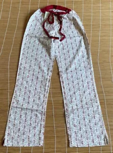 Abercrombie & Fitch Women Pajama Sleep Pant Christy Cream Floral Stripe Small - Picture 1 of 4