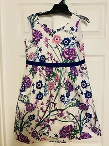 Talbots Girls Size 8 Pretty Flowers Dress Purple Floral - Picture 1 of 4
