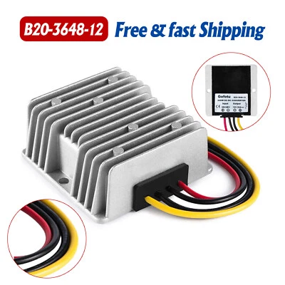 GOLF Cart Dc Buck Converter 20 AMP 36V 48V Volt Voltage Reducer Regulator To 12V - Image 1 of 4