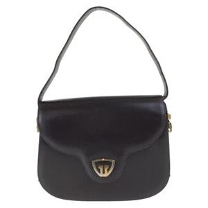 GUCCI vintage Old Gucci Handbag Dark brown gold hardware leather - Picture 1 of 10