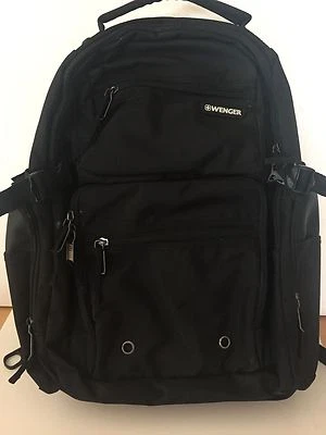 Mochila Wenger negra expandible nueva sin etiquetas Foto 1 de 4