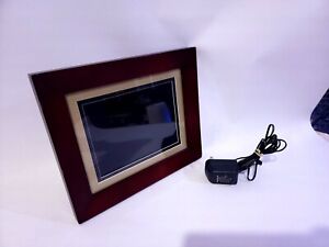 HP 8" Digital Picture Frame with With Brown Espresso Frame and Power Cord