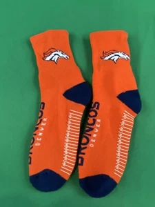 NFL Denver Broncos Footy Slippers Non-Skid Yard-line Bottom SUPER CUTE - Picture 1 of 4