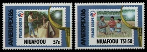 Isla de Niuafo'ou 1986 - Mi-N.o 83-84 A ** - Estampillada sin montar o nunca montada - ameripex 86 - Imagen 1 de 1