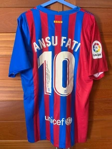 Camiseta de Futbol Firmada por Ansu Fati Talla L Firma Original - Imagen 1 de 4