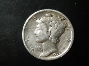 1929 MERCURY DIME #4 - Picture 1 of 2