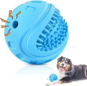 Indestructible Squeaky Dog Balls Dog Toys for Aggressive Chewers Large Medium Br - Picture 1 of 1