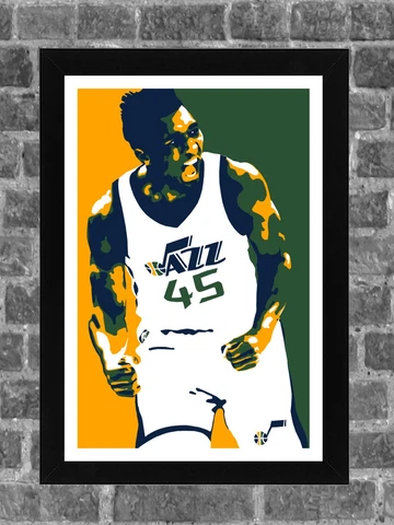 Utah Jazz Donovan Mitchell Portrait Sports Print Art 11x17 Cover
