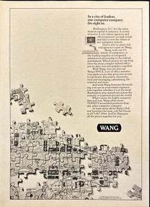 Wang Office Computers TEMPEST Puzzle Pieces Vintage Print Ad 1986 - Picture 1 of 6