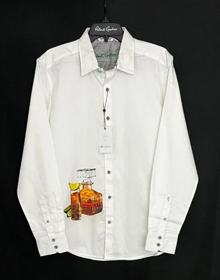 Robert Graham Embroidery Decanter Whiskey Gentleman Shirt $278 Wearable 2XL - Image 1 of 4