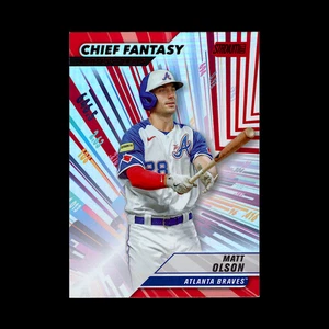 2024 Topps Stadium Club Matt Olson Chief Fantasy Red Foil Braves SSP PR /75 - Picture 1 of 2