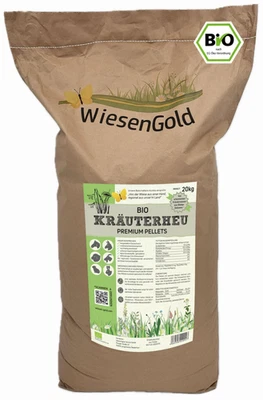 Heucobs Bio, Wiesencobs, WiesenGold® Bio KräuterHeu Pellets/Cobs (20kg) - Bild 1 von 4