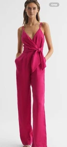 REISS EMELIA LINEN JUMPSUIT Size 12 BNWT - Picture 1 of 4