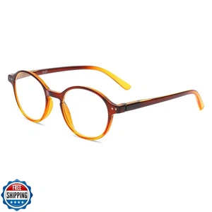 2SeeLife Brown Small Retro Round Reading Glasses for Women and Men with Sturd - Picture 1 of 5