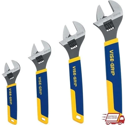 4 Piece Adjustable Wrench Set SAE/MM 6" 8" 10" and 12" Adjustable Wrenches - Image 1 of 4