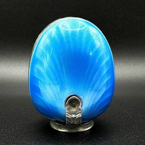 VINTAGE NORWEGISCHER ART DECO SALZSTREUER STERLINGSILBER EMAILLE N. M. THUNE A/F - Bild 1 von 10