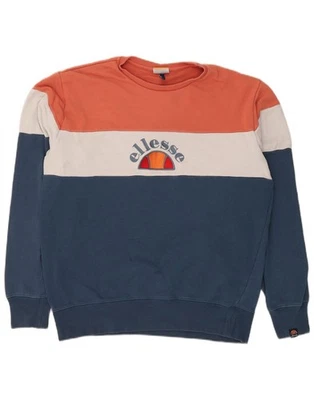 ELLESSE Hombres Gráfico Sudadera Jersey XL Multicolor Bloques de Colores Algodón DO16 Foto 1 de 4