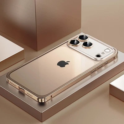 For iPhone 17 Pro Max/17Pro/17 Transparent Back Rugged Metal Bumper Phone Case - Image 1 of 4