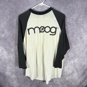 Moog Shirt Mens XL White VTG Baseball Shirt 3/4 Sleeve Synth - Picture 1 of 5