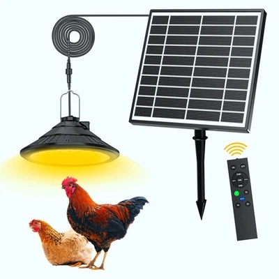 Solar Chicken Coop Light with Timer | Dual-Color Dimmable LED, IP66 Waterproo... - Image 1 of 4