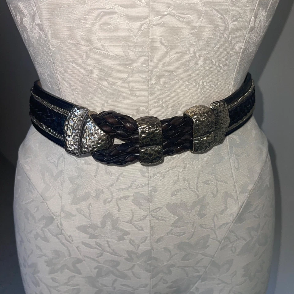 Streets Ahead Vintage Womens Belt One Size Black Adjustable Braided - Image 1 of 4