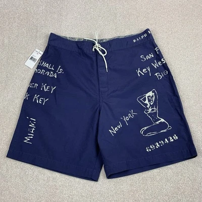 Винтажный новый с Ярлыками Polo Sport Ralph Lauren шорты мужчин 32 синий шорты плавки - Изображение 1 из 4