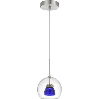 CAL Lighting & Accessories UP-335-CL-BLUCL Double Glass Mini Pendant Clear Blue - Image 1 of 2