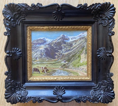 Naßfeld. Valeriehaus bei Böckstein. Motiv:  12,5x15 cm. Rahmen: 22,5x25 cm. - Bild 1 von 4