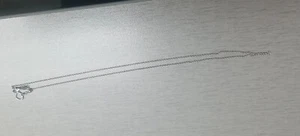 14 Karat Weißgold 16 Zoll 1,2 mm verstellbare Kabelkette mit Herz & Karabinerverschluss - Bild 1 von 4