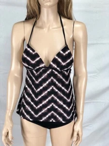 Traje de baño Tankini Top negro-marrón negro-marrón push-up halter para junior nuevo con etiquetas - Imagen 1 de 5