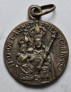N-D De Laghet Prriez Pour Nous silver Medaglia Votiva - Picture 1 of 2