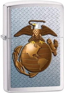 Zippo Marines Brushed Chrome 28521 - Picture 1 of 1
